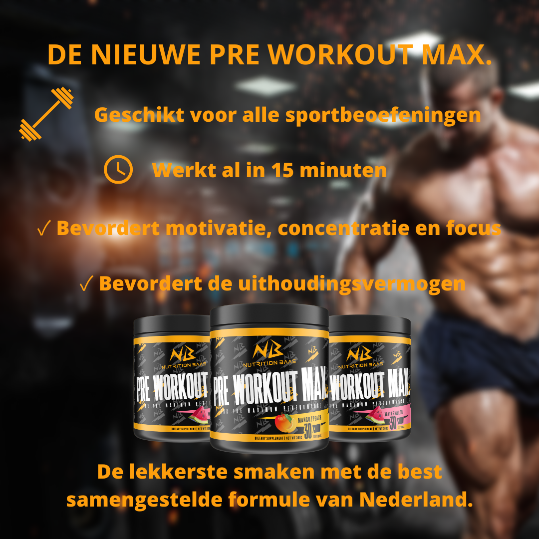 Pre Workout MAX. - Mango & Perzik - 30 Servings - 300 Gram